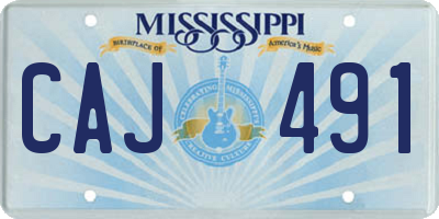 MS license plate CAJ491