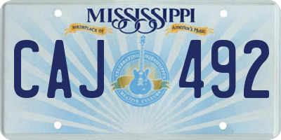 MS license plate CAJ492