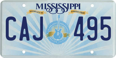 MS license plate CAJ495