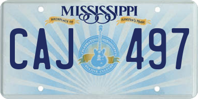 MS license plate CAJ497
