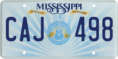 MS license plate CAJ498