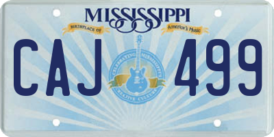 MS license plate CAJ499