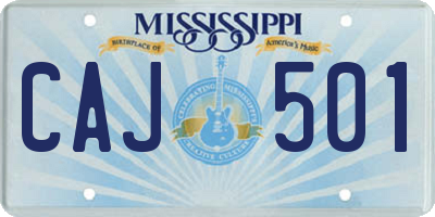 MS license plate CAJ501