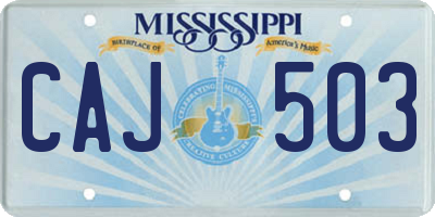 MS license plate CAJ503