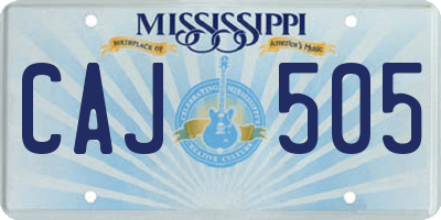 MS license plate CAJ505
