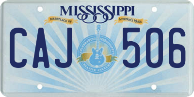 MS license plate CAJ506