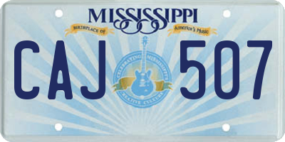 MS license plate CAJ507