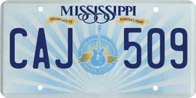MS license plate CAJ509