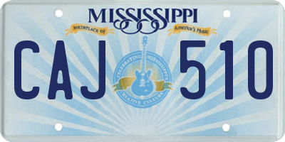 MS license plate CAJ510
