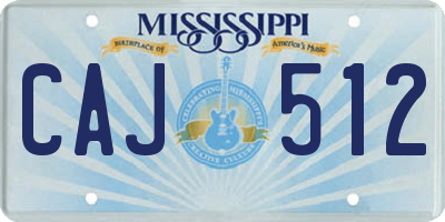 MS license plate CAJ512