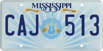 MS license plate CAJ513