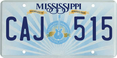 MS license plate CAJ515