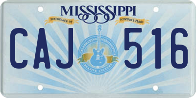 MS license plate CAJ516