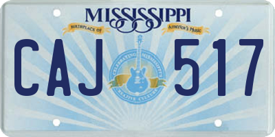 MS license plate CAJ517