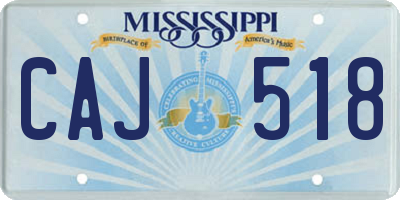 MS license plate CAJ518