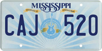 MS license plate CAJ520