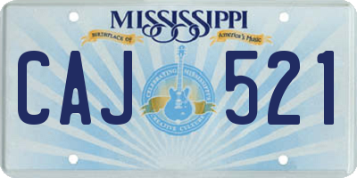MS license plate CAJ521