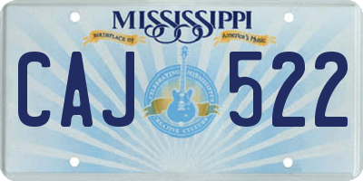 MS license plate CAJ522