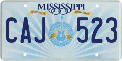 MS license plate CAJ523