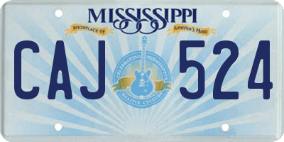 MS license plate CAJ524
