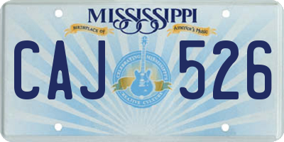 MS license plate CAJ526