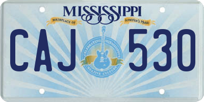 MS license plate CAJ530