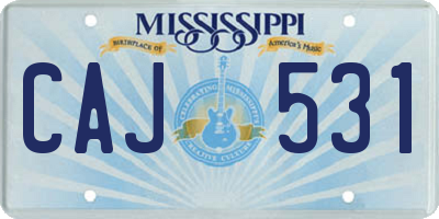 MS license plate CAJ531