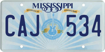 MS license plate CAJ534