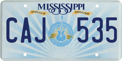 MS license plate CAJ535