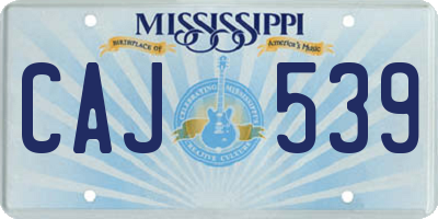 MS license plate CAJ539