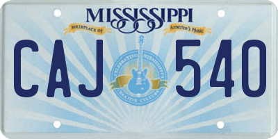 MS license plate CAJ540