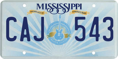 MS license plate CAJ543
