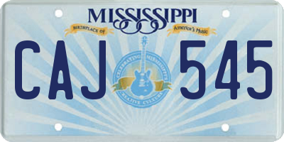 MS license plate CAJ545