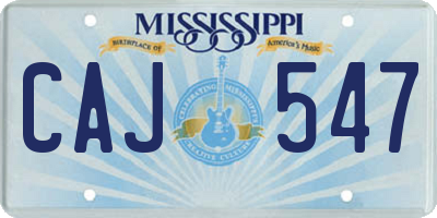 MS license plate CAJ547