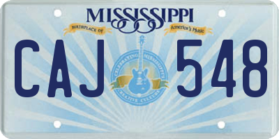 MS license plate CAJ548