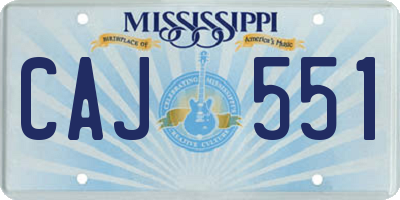 MS license plate CAJ551