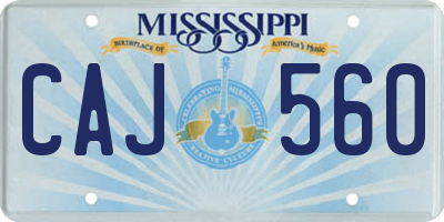 MS license plate CAJ560