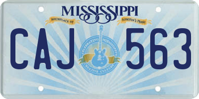 MS license plate CAJ563