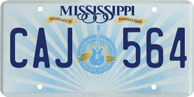 MS license plate CAJ564