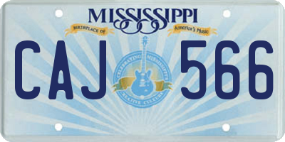 MS license plate CAJ566