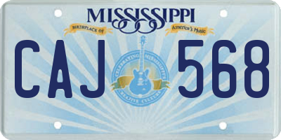 MS license plate CAJ568