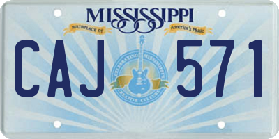 MS license plate CAJ571