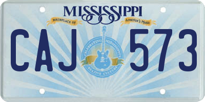 MS license plate CAJ573