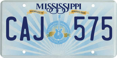 MS license plate CAJ575