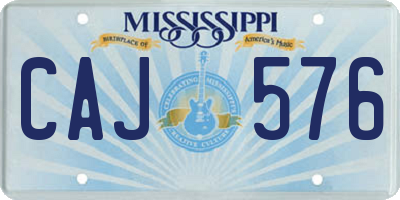 MS license plate CAJ576