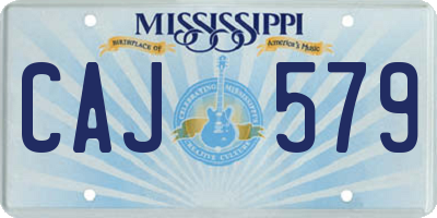 MS license plate CAJ579