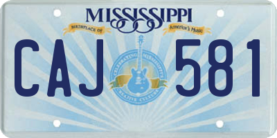 MS license plate CAJ581