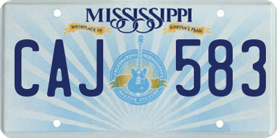 MS license plate CAJ583