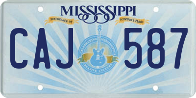 MS license plate CAJ587
