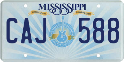 MS license plate CAJ588